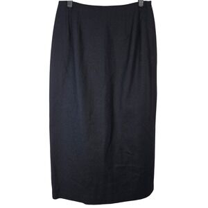 Harve Benard‎ By Bernard Holtzman Black Wool Blend Midi Skirt Size 28